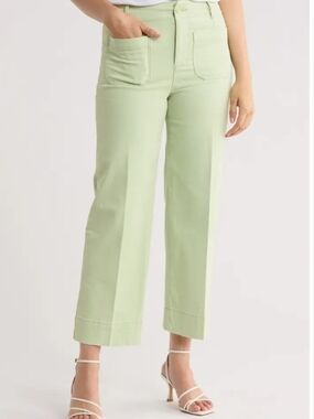 Bagatelle Size 6 Light Olive Wide Leg Cropped Utility Pants